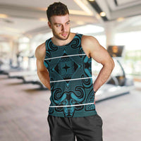 Lesotho Seanamarena - Motlatsi Men Tank Top Basotho Traditional Blanket Style - Lesotho Breeze - Wonder Print Shop