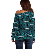 Lesotho Seanamarena - Motlatsi Off Shoulder Sweater Basotho Traditional Blanket Style - Lesotho Breeze - Wonder Print Shop