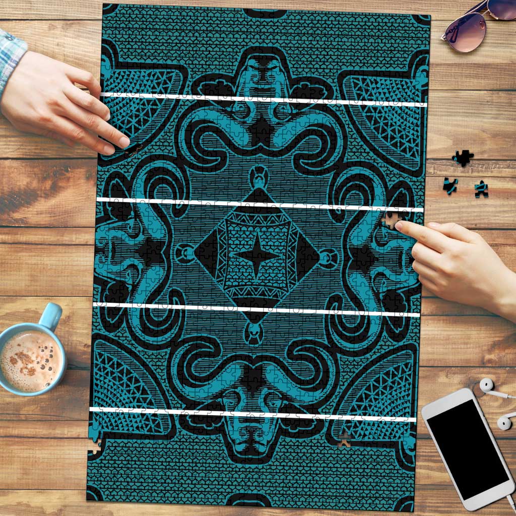 Lesotho Seanamarena - Motlatsi Puzzle Basotho Traditional Blanket Style - Lesotho Breeze - Wonder Print Shop