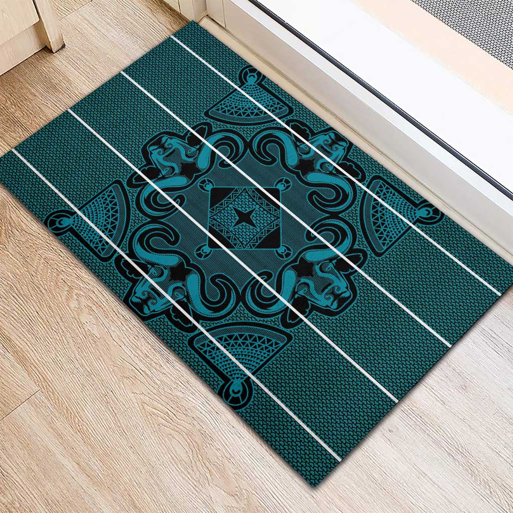 Lesotho Seanamarena - Motlatsi Rubber Doormat Basotho Traditional Blanket Style - Lesotho Breeze - Wonder Print Shop