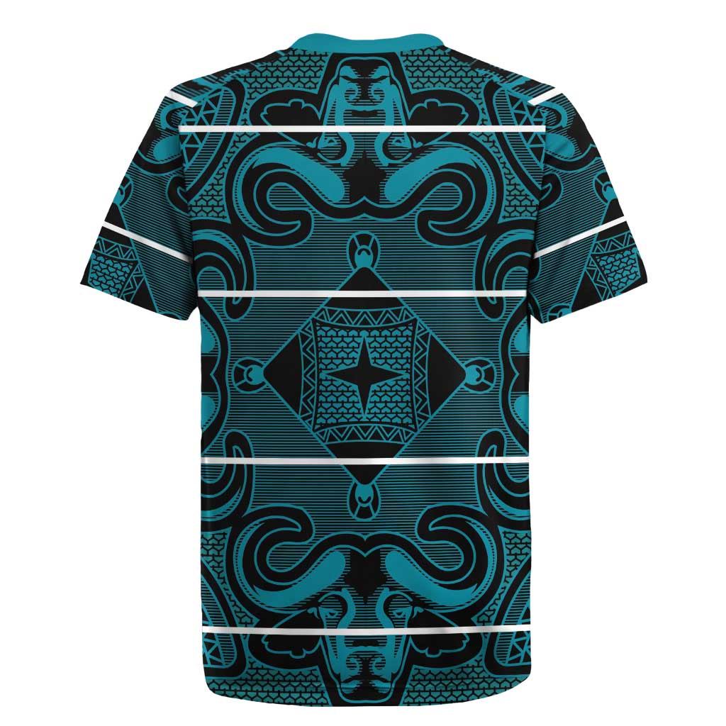 Lesotho Seanamarena - Motlatsi Rugby Jersey Basotho Traditional Blanket Style - Lesotho Breeze - Wonder Print Shop