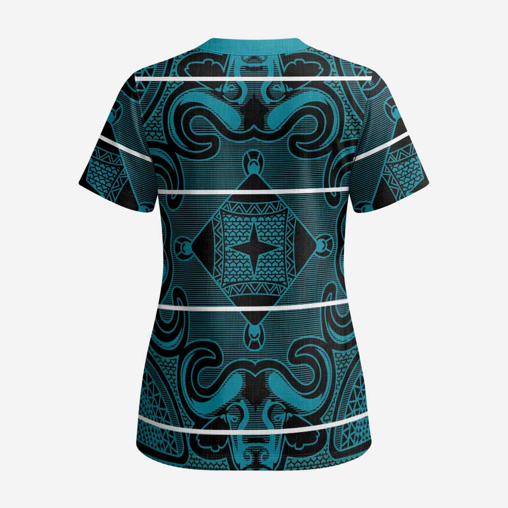 Lesotho Seanamarena - Motlatsi Scrub Top Basotho Traditional Blanket Style - Lesotho Breeze - Wonder Print Shop