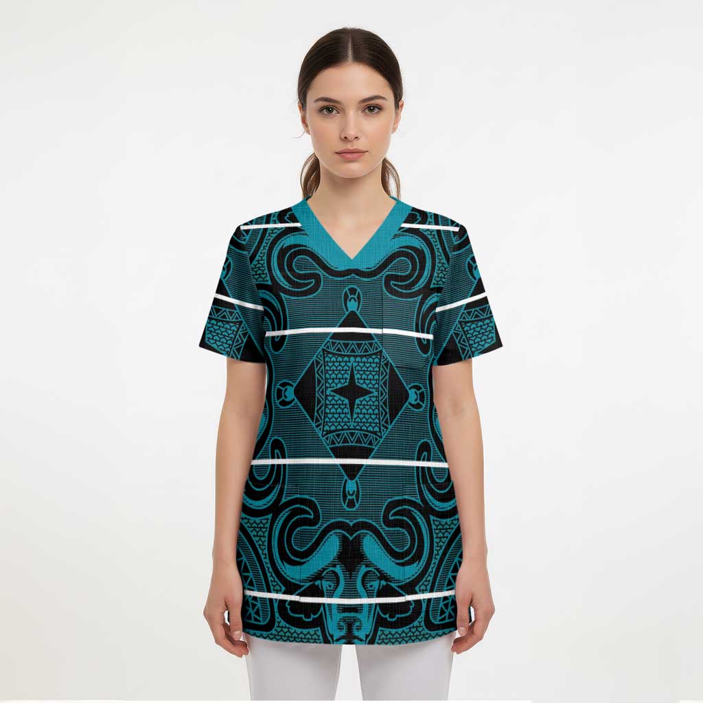 Lesotho Seanamarena - Motlatsi Scrub Top Basotho Traditional Blanket Style - Lesotho Breeze - Wonder Print Shop
