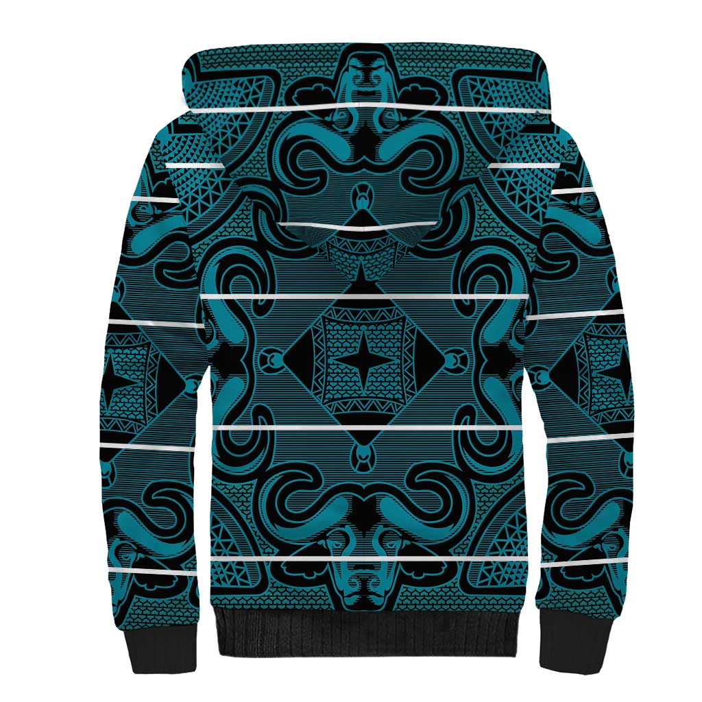 Lesotho Seanamarena - Motlatsi Sherpa Hoodie Basotho Traditional Blanket Style - Lesotho Breeze - Wonder Print Shop
