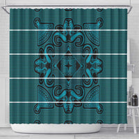 Lesotho Seanamarena - Motlatsi Shower Curtain Basotho Traditional Blanket Style - Lesotho Breeze - Wonder Print Shop