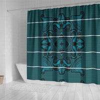 Lesotho Seanamarena - Motlatsi Shower Curtain Basotho Traditional Blanket Style - Lesotho Breeze - Wonder Print Shop