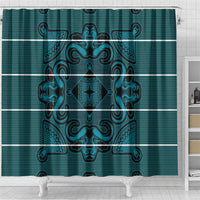 Lesotho Seanamarena - Motlatsi Shower Curtain Basotho Traditional Blanket Style - Lesotho Breeze - Wonder Print Shop