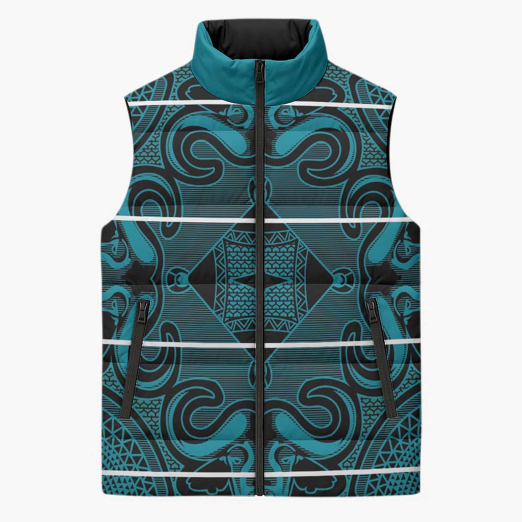 Lesotho Seanamarena - Motlatsi Sleeveless Puffer Jacket Basotho Traditional Blanket Style - Lesotho Breeze - Wonder Print Shop