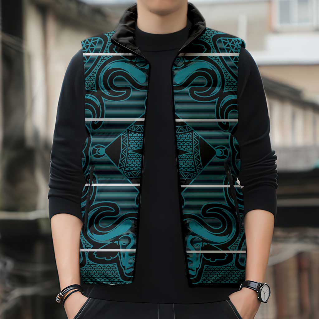 Lesotho Seanamarena - Motlatsi Sleeveless Puffer Jacket Basotho Traditional Blanket Style - Lesotho Breeze - Wonder Print Shop