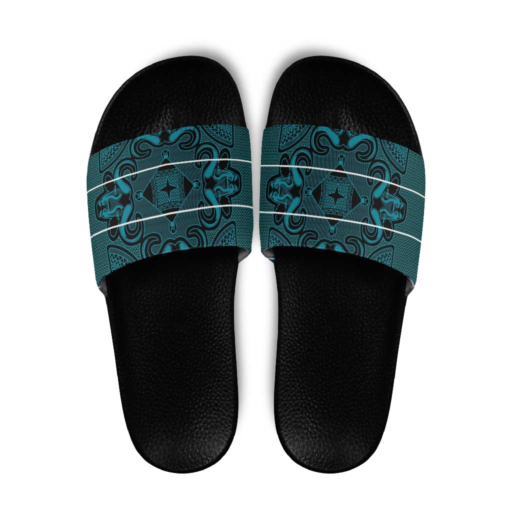 Lesotho Seanamarena - Motlatsi Slide Sandals Basotho Traditional Blanket Style - Lesotho Breeze - Wonder Print Shop