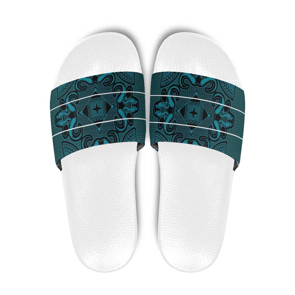 Lesotho Seanamarena - Motlatsi Slide Sandals Basotho Traditional Blanket Style - Lesotho Breeze - Wonder Print Shop