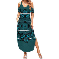 Lesotho Seanamarena - Motlatsi Summer Maxi Dress Basotho Traditional Blanket Style - Lesotho Breeze - Wonder Print Shop