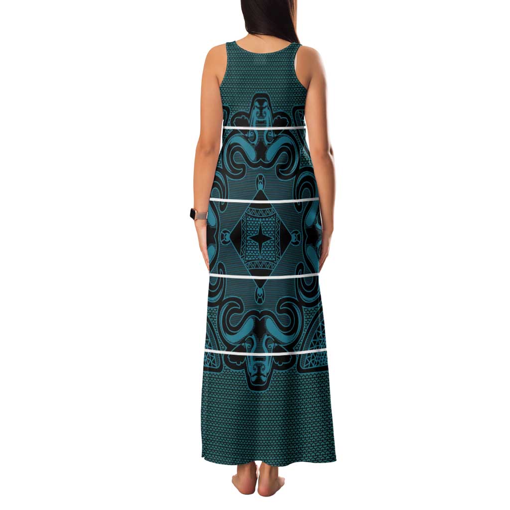 Lesotho Seanamarena - Motlatsi Tank Maxi Dress Basotho Traditional Blanket Style - Lesotho Breeze - Wonder Print Shop