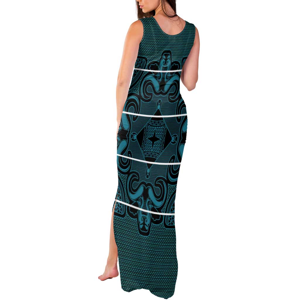 Lesotho Seanamarena - Motlatsi Tank Maxi Dress Basotho Traditional Blanket Style - Lesotho Breeze - Wonder Print Shop