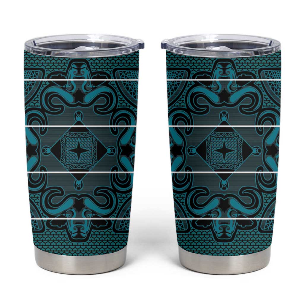 Lesotho Seanamarena - Motlatsi Tumbler Cup Basotho Traditional Blanket Style - Lesotho Breeze - Wonder Print Shop