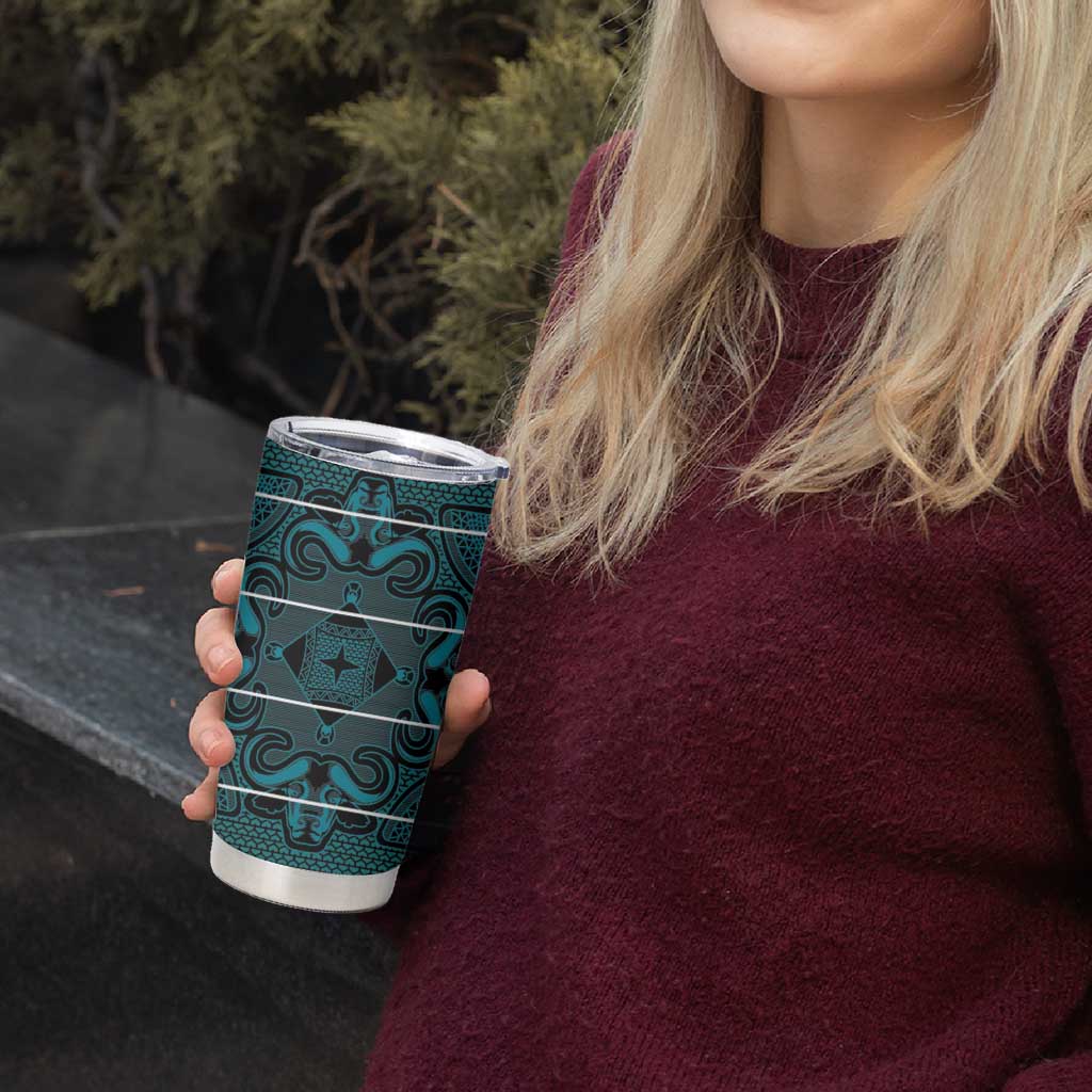 Lesotho Seanamarena - Motlatsi Tumbler Cup Basotho Traditional Blanket Style - Lesotho Breeze - Wonder Print Shop