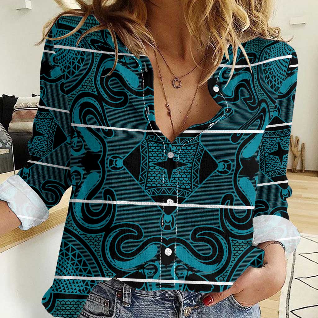 Lesotho Seanamarena - Motlatsi Women Casual Shirt Basotho Traditional Blanket Style - Lesotho Breeze - Wonder Print Shop