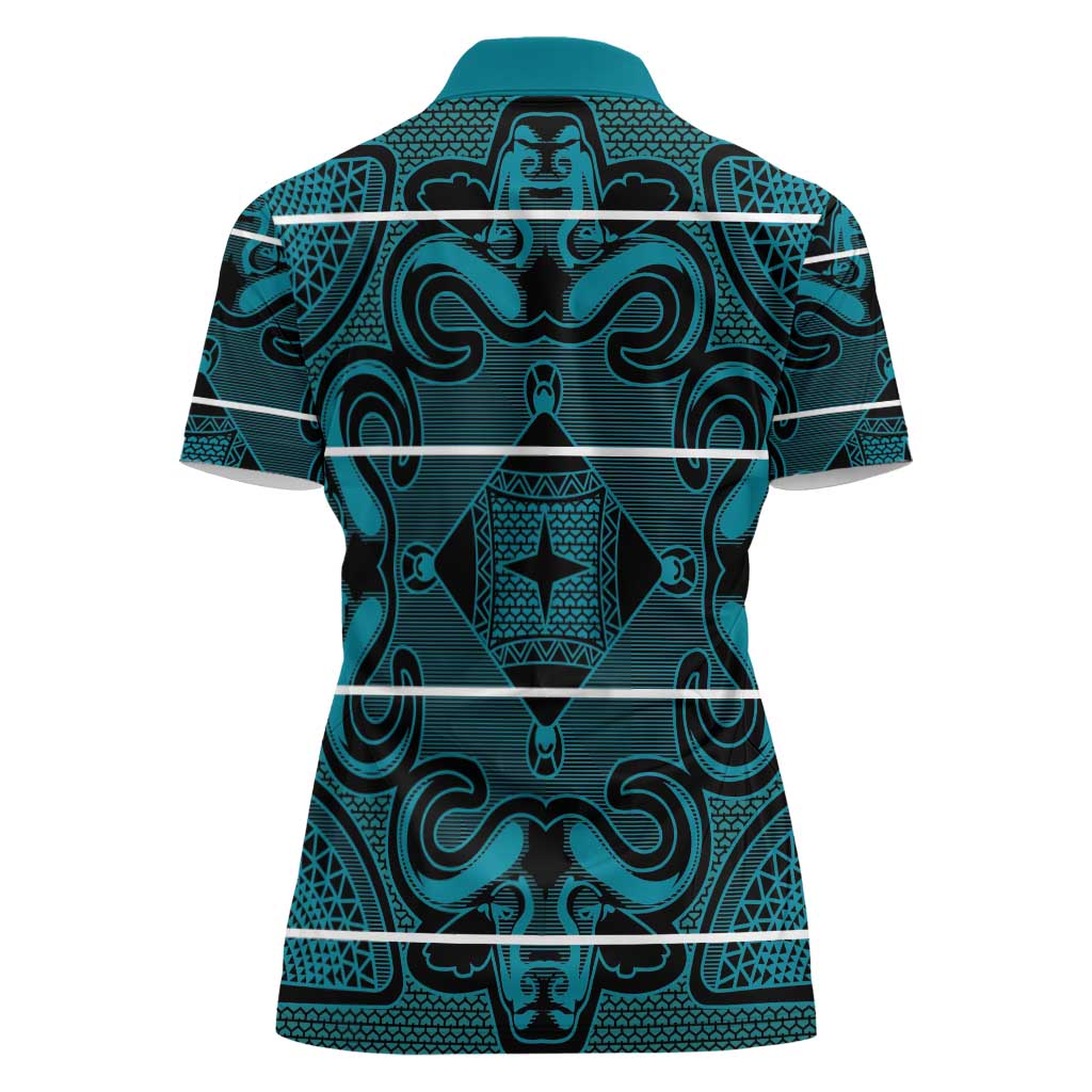 Lesotho Seanamarena - Motlatsi Women Polo Shirt Basotho Traditional Blanket Style - Lesotho Breeze - Wonder Print Shop