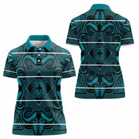 Lesotho Seanamarena - Motlatsi Women Polo Shirt Basotho Traditional Blanket Style - Lesotho Breeze - Wonder Print Shop
