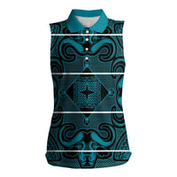 Lesotho Seanamarena - Motlatsi Women Sleeveless Polo Shirt Basotho Traditional Blanket Style - Lesotho Breeze - Wonder Print Shop