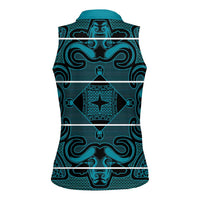 Lesotho Seanamarena - Motlatsi Women Sleeveless Polo Shirt Basotho Traditional Blanket Style - Lesotho Breeze - Wonder Print Shop