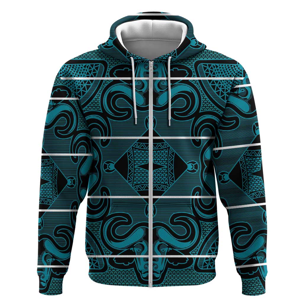 Lesotho Seanamarena - Motlatsi Zip Hoodie Basotho Traditional Blanket Style - Lesotho Breeze - Wonder Print Shop