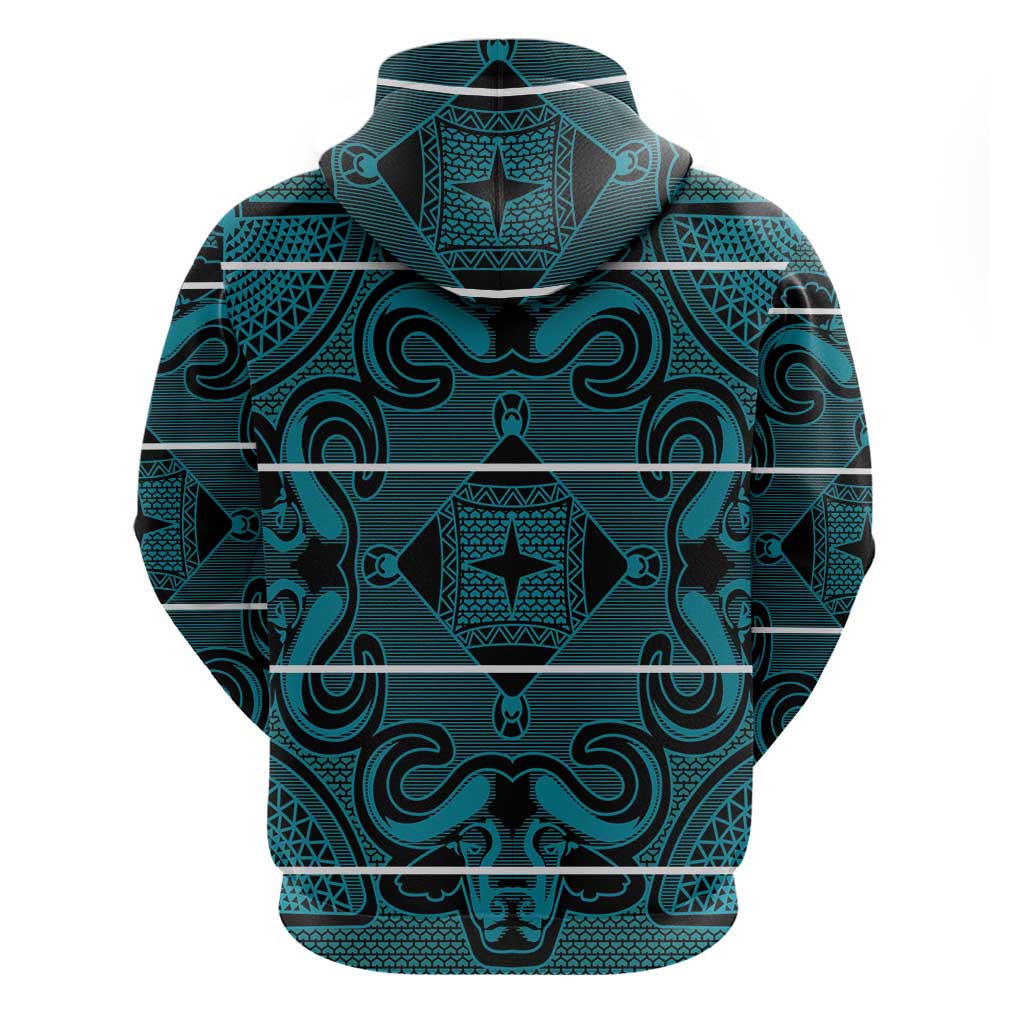 Lesotho Seanamarena - Motlatsi Zip Hoodie Basotho Traditional Blanket Style - Lesotho Breeze - Wonder Print Shop