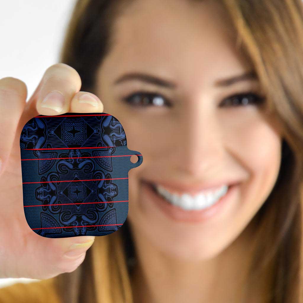 Lesotho Seanamarena - Motlatsi AirPods Case Basotho Traditional Blanket Style - Blue - Wonder Print Shop