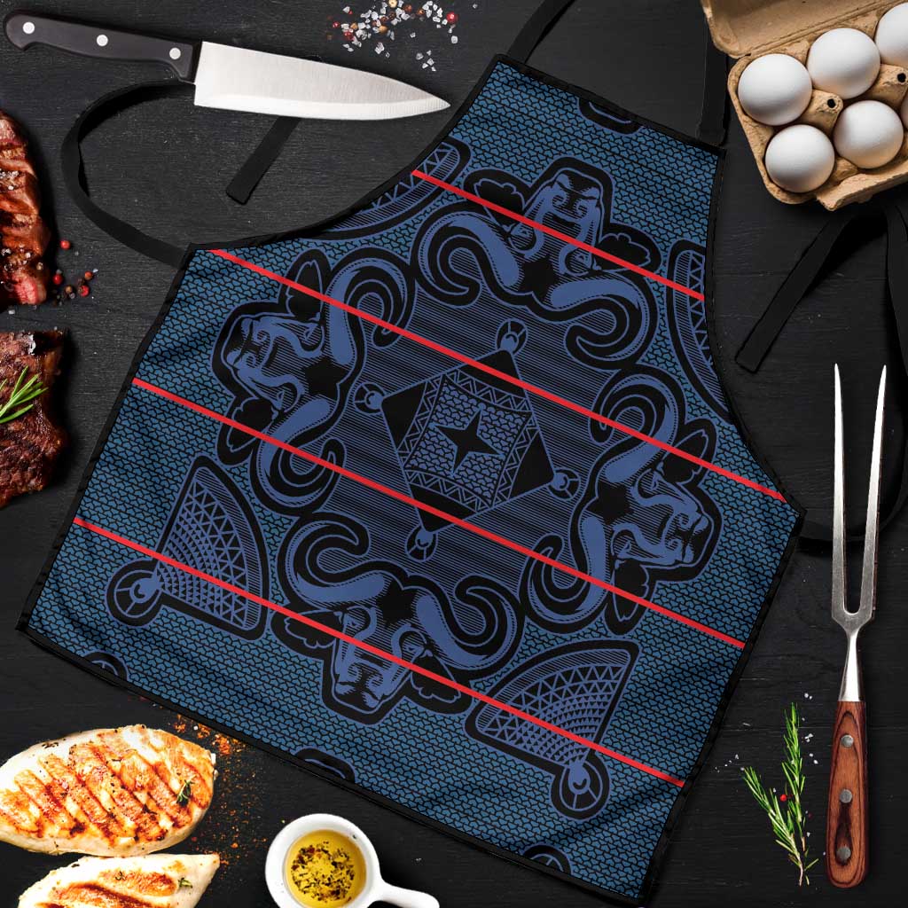 Lesotho Seanamarena - Motlatsi Apron Basotho Traditional Blanket Style - Blue - Wonder Print Shop