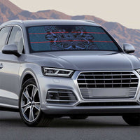 Lesotho Seanamarena - Motlatsi Auto Sun Shade Basotho Traditional Blanket Style - Blue - Wonder Print Shop