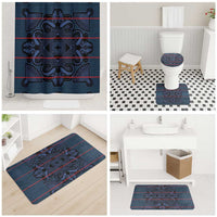 Lesotho Seanamarena - Motlatsi Bathroom Set Basotho Traditional Blanket Style - Blue - Wonder Print Shop