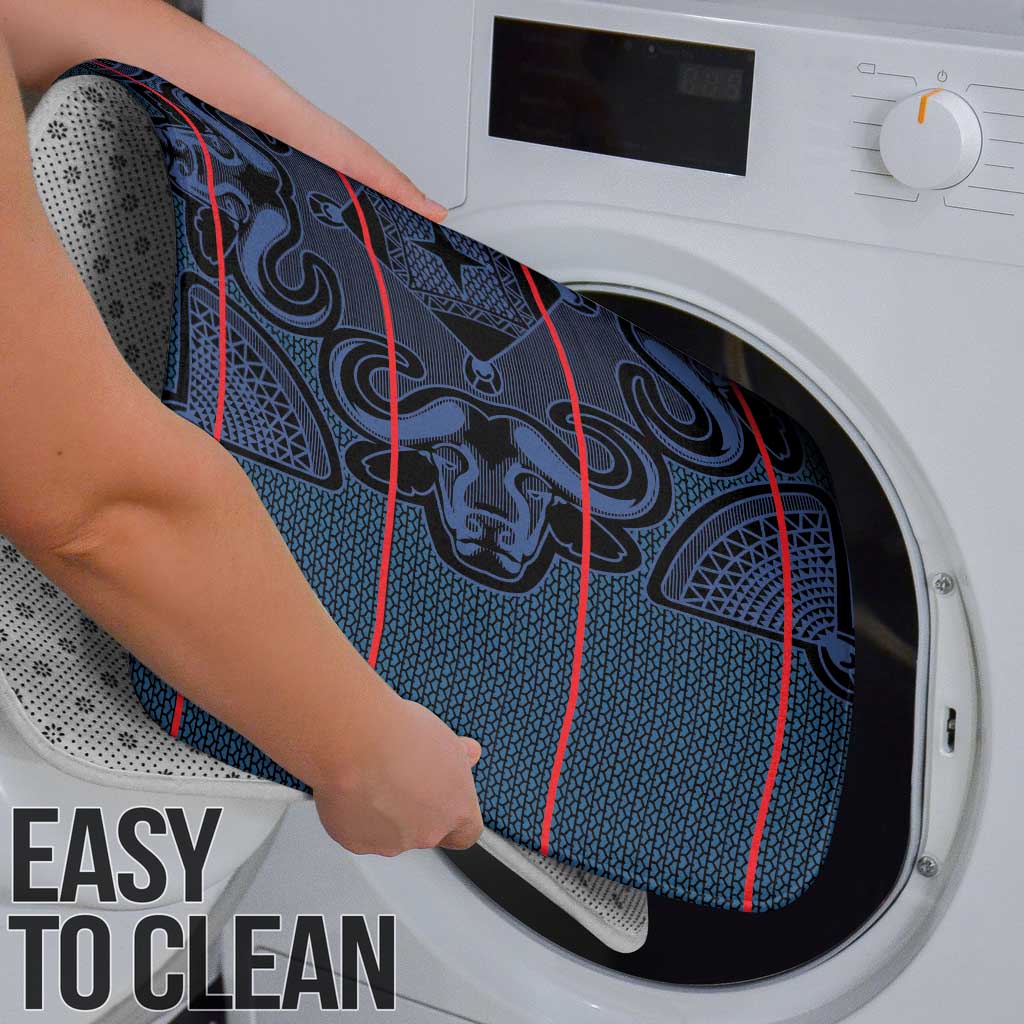 Lesotho Seanamarena - Motlatsi Bathroom Set Basotho Traditional Blanket Style - Blue - Wonder Print Shop