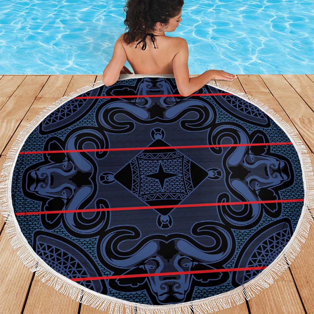 Lesotho Seanamarena - Motlatsi Beach Blanket Basotho Traditional Blanket Style - Blue - Wonder Print Shop