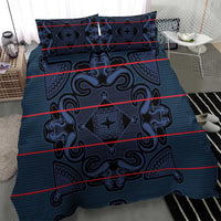 Lesotho Seanamarena - Motlatsi Bedding Set Basotho Traditional Blanket Style - Blue - Wonder Print Shop