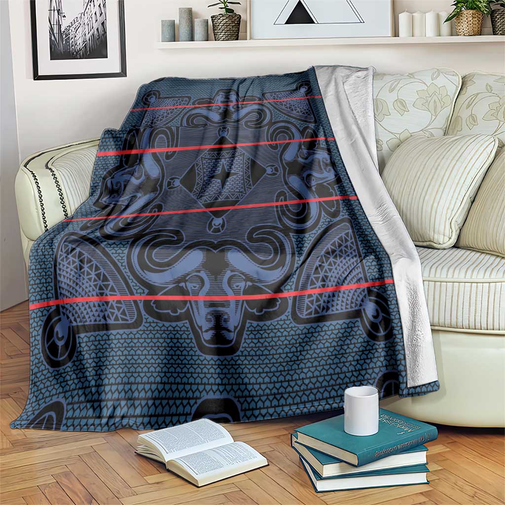 Lesotho Seanamarena - Motlatsi Blanket Basotho Traditional Blanket Style - Blue - Wonder Print Shop
