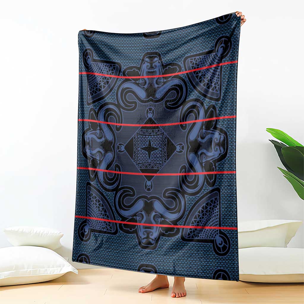 Lesotho Seanamarena - Motlatsi Blanket Basotho Traditional Blanket Style - Blue - Wonder Print Shop