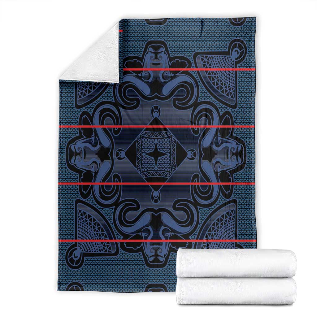 Lesotho Seanamarena - Motlatsi Blanket Basotho Traditional Blanket Style - Blue - Wonder Print Shop