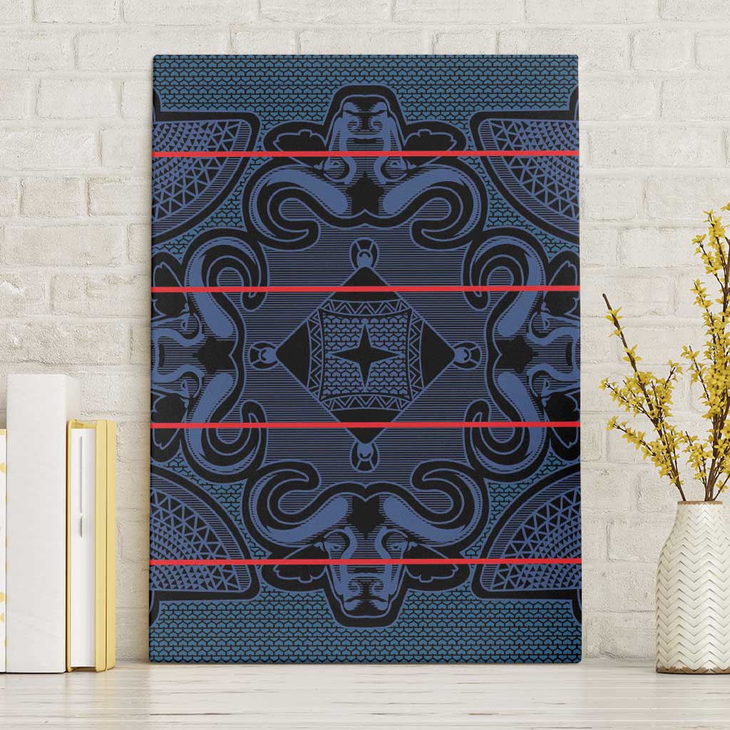 Lesotho Seanamarena - Motlatsi Canvas Wall Art Basotho Traditional Blanket Style - Blue - Wonder Print Shop