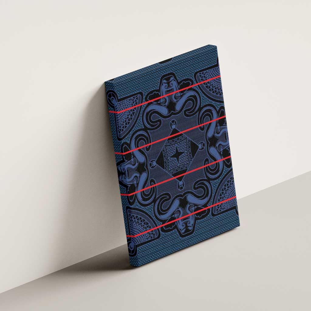 Lesotho Seanamarena - Motlatsi Canvas Wall Art Basotho Traditional Blanket Style - Blue - Wonder Print Shop