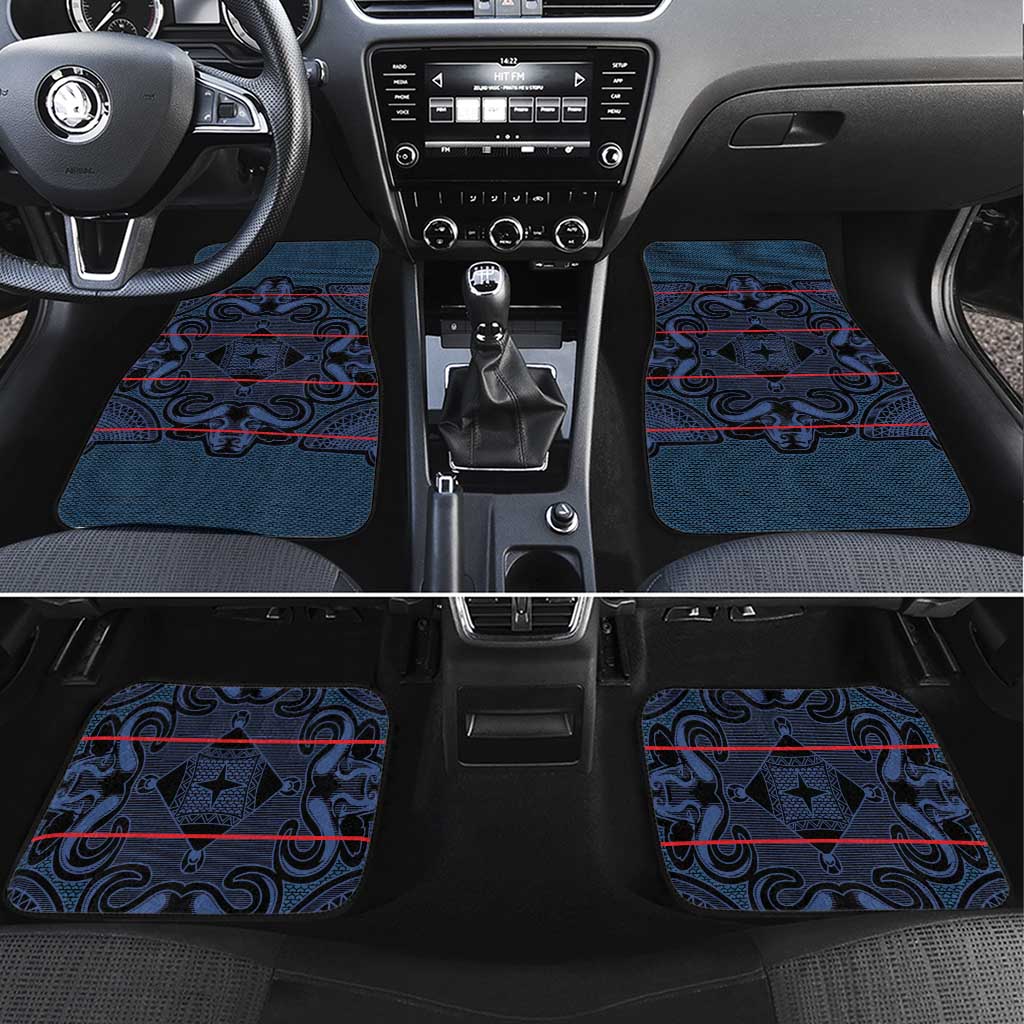 Lesotho Seanamarena - Motlatsi Car Mats Basotho Traditional Blanket Style - Blue - Wonder Print Shop