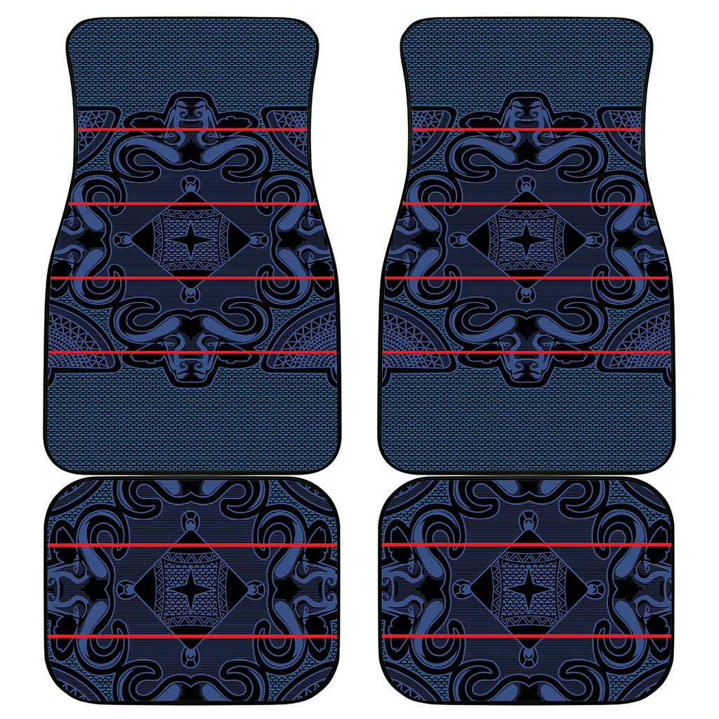 Lesotho Seanamarena - Motlatsi Car Mats Basotho Traditional Blanket Style - Blue - Wonder Print Shop