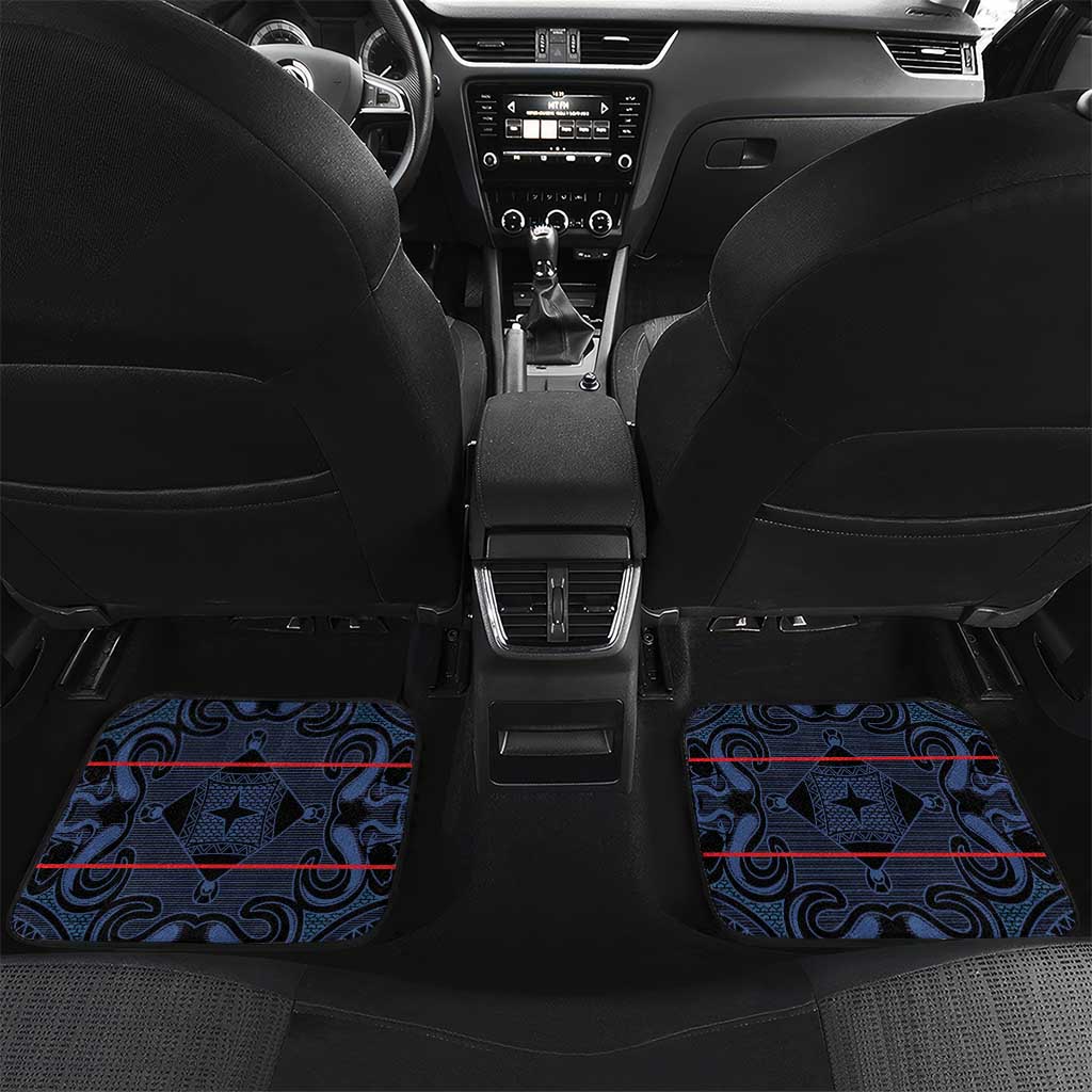 Lesotho Seanamarena - Motlatsi Car Mats Basotho Traditional Blanket Style - Blue - Wonder Print Shop