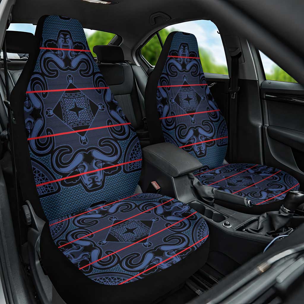 Lesotho Seanamarena - Motlatsi Car Seat Cover Basotho Traditional Blanket Style - Blue - Wonder Print Shop