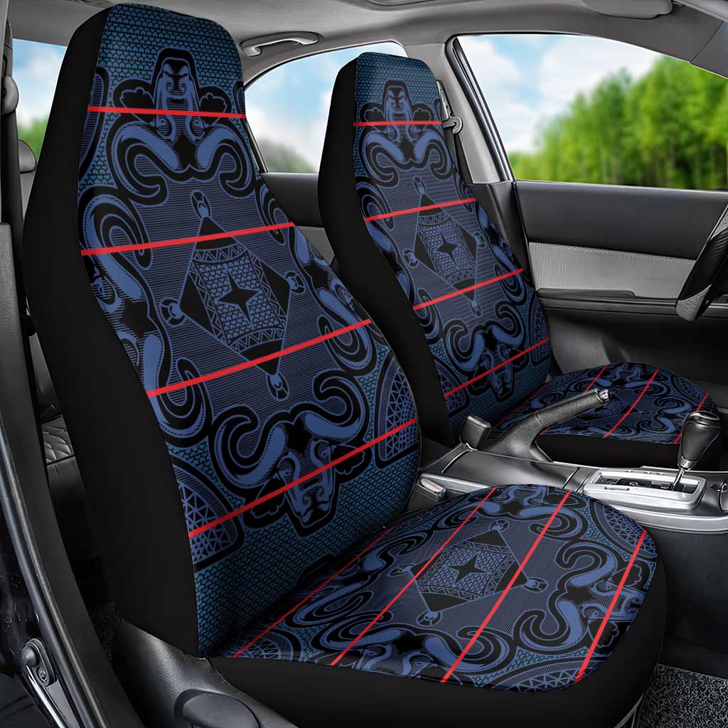 Lesotho Seanamarena - Motlatsi Car Seat Cover Basotho Traditional Blanket Style - Blue - Wonder Print Shop