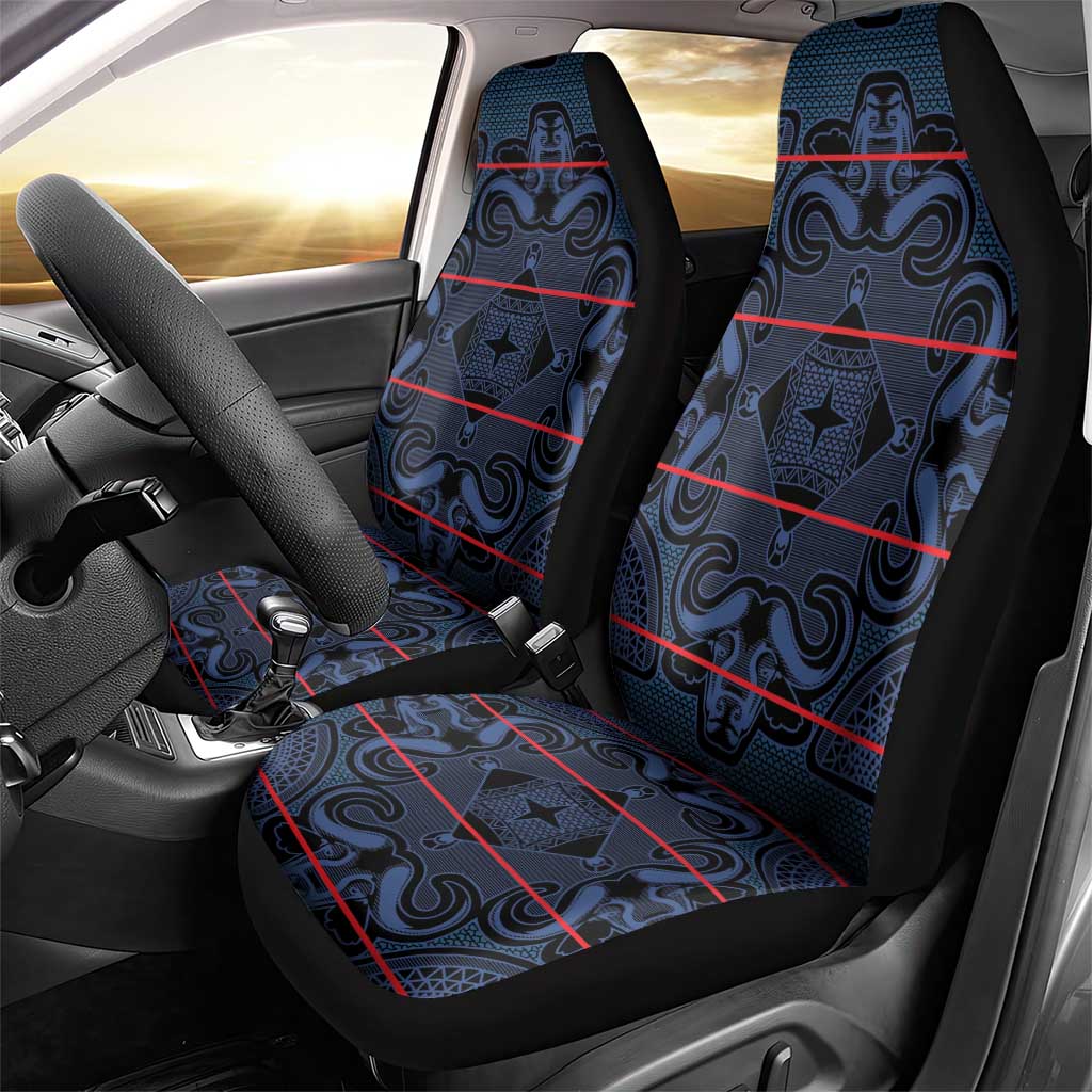 Lesotho Seanamarena - Motlatsi Car Seat Cover Basotho Traditional Blanket Style - Blue - Wonder Print Shop