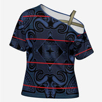 Lesotho Seanamarena - Motlatsi Cross Shoulder Shirt Basotho Traditional Blanket Style - Blue - Wonder Print Shop