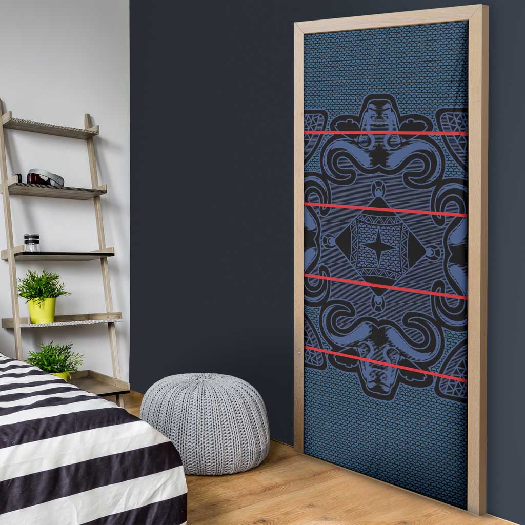 Lesotho Seanamarena - Motlatsi Door Cover Basotho Traditional Blanket Style - Blue - Wonder Print Shop