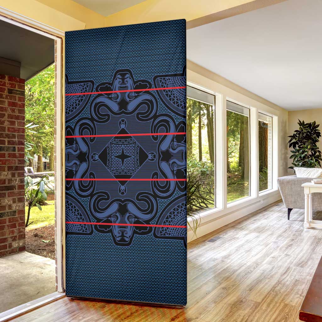 Lesotho Seanamarena - Motlatsi Door Cover Basotho Traditional Blanket Style - Blue - Wonder Print Shop
