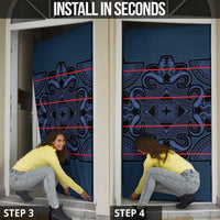 Lesotho Seanamarena - Motlatsi Door Cover Basotho Traditional Blanket Style - Blue - Wonder Print Shop