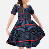 Lesotho Seanamarena - Motlatsi Family Matching Long Sleeve Bodycon Dress and Hawaiian Shirt Basotho Traditional Blanket Style - Blue - Wonder Print Shop